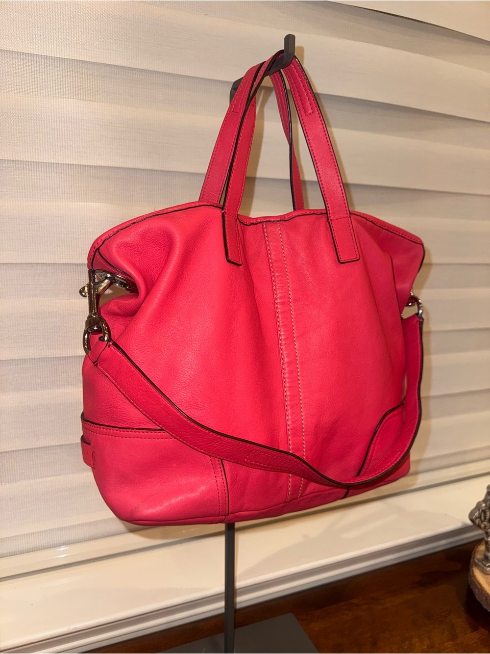 COACH Handbag 2 Way Shoulder Bag Logo Strap Leather Pink